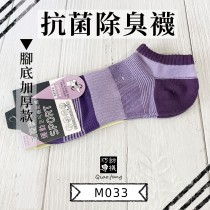 【抗菌除臭襪】足弓環狀支撐船型機能襪-紫色 M033