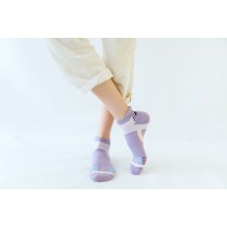 繽紛線條船型機能襪-紫色 W004