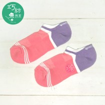 【抗菌除臭襪】糖果撞色網眼機能襪-粉紅紫色 W030